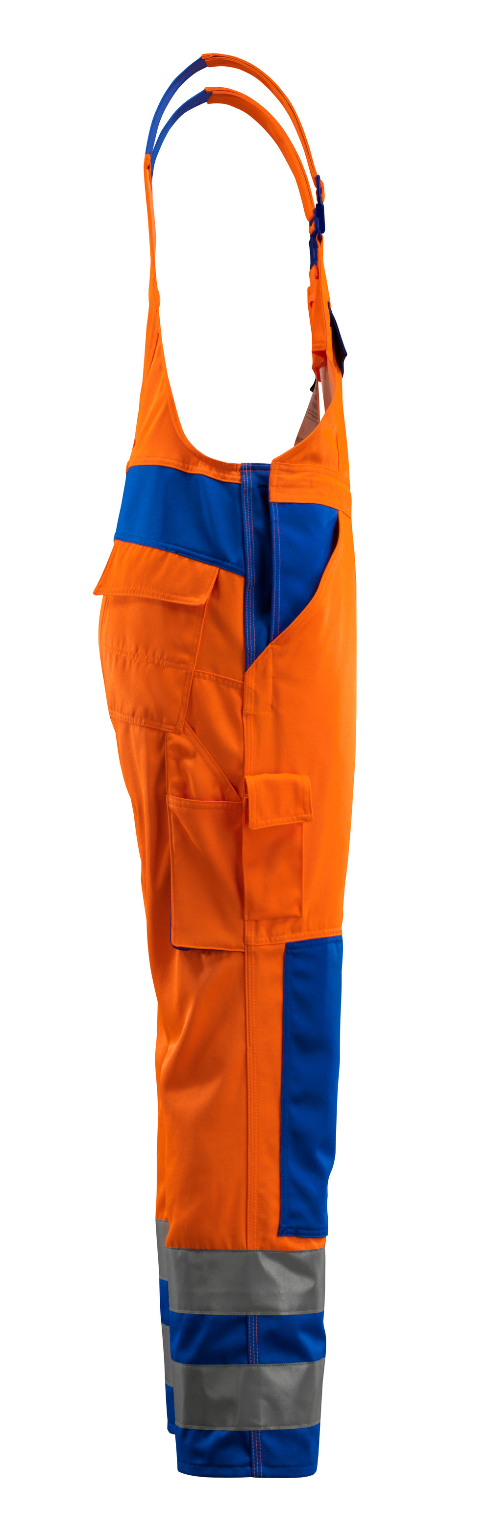 Latzhose mit Knietaschen SAFE COMPETE Hi-vis Orange/Kornblau 82C46