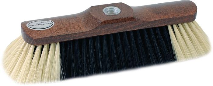Haushaltsbesen Rosshaarmischung Länge 280 mm braun lackiert mit Gewinde