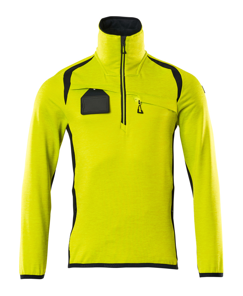 Fleecejacke mit kurzem Reißverschluss ACCELERATE SAFE Hi-vis Gelb/Schwarzblau L