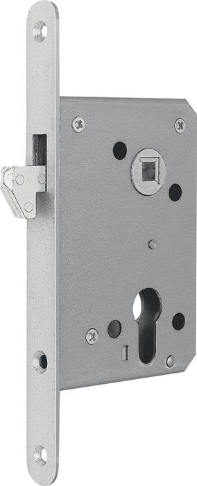 Schiebetür-Einsteckschloss 0375 PZ 20/55/60/8 mm silber käntig Stulplänge 205 mm BKS