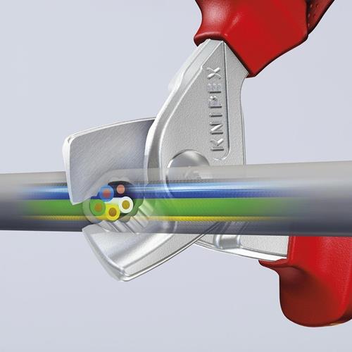 Kabelschere L.160mm Kopf verchr.VDE Mehrkomp.-Hüllen Form 1 KNIPEX