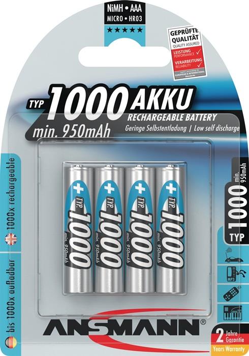 Akku Zelle 1000 mAh R03-AAA-Micro