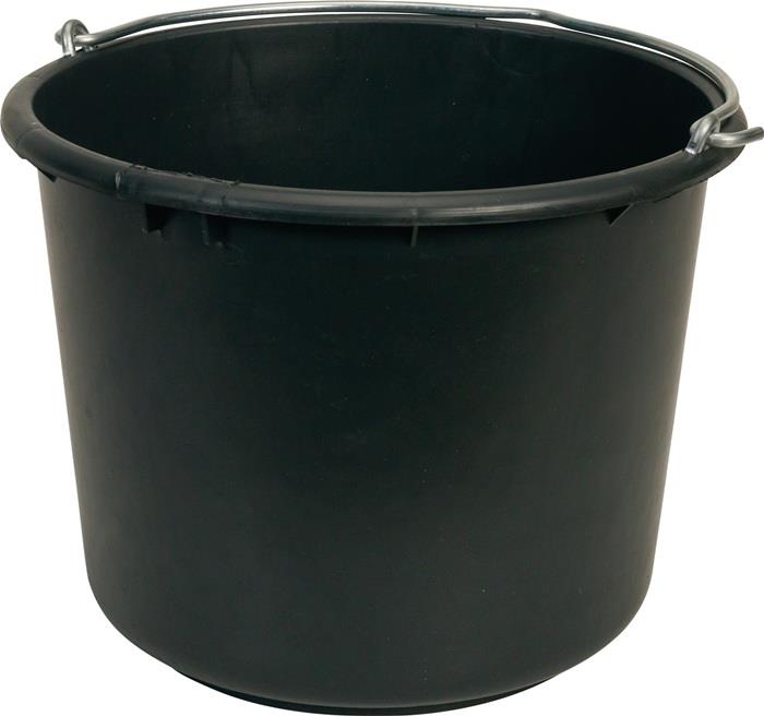 Baueimer Kunststoff 12 l schwarz schwer, verstärkt