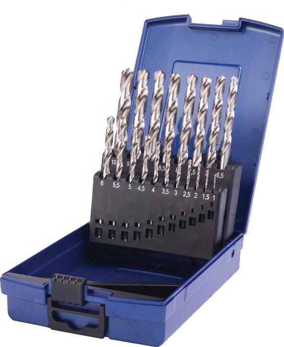 Spiralbohrersatz DIN 338 Typ N HSS 1-10 mm 19 teilig