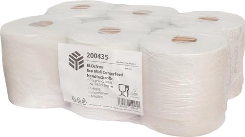 Handtuchrolle ELOclean Eco Midi Centerfeed unperf.,1-lagig weiß 300x190mm