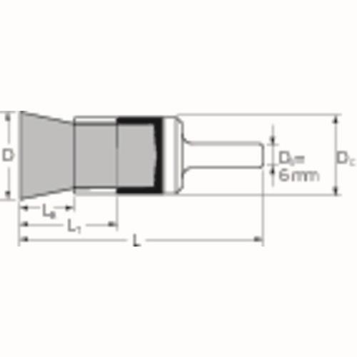 Pinselbürste PBUR INOX D.13mm Drahtstärke 0,2mm VA 15000min-¹ PFERD