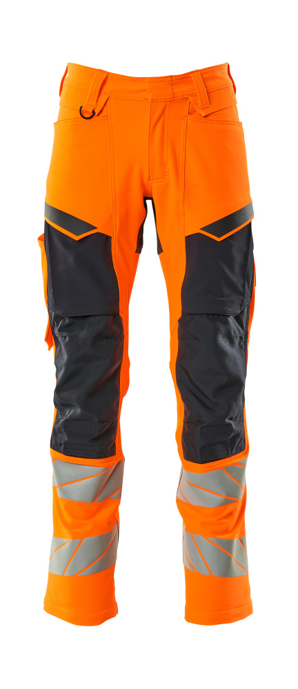 Hose mit Knietaschen ACCELERATE SAFE Hi-vis Orange/Schwarzblau 90C48
