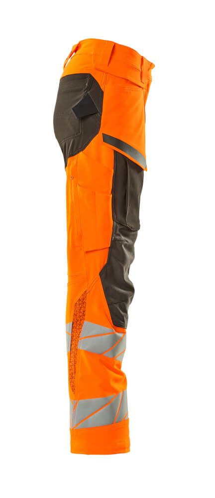 Damen-Passform DIAMOND Hose mit Knietaschen ACCELERATE SAFE Hi-vis Orange/Dunkelanthrazit 82C50