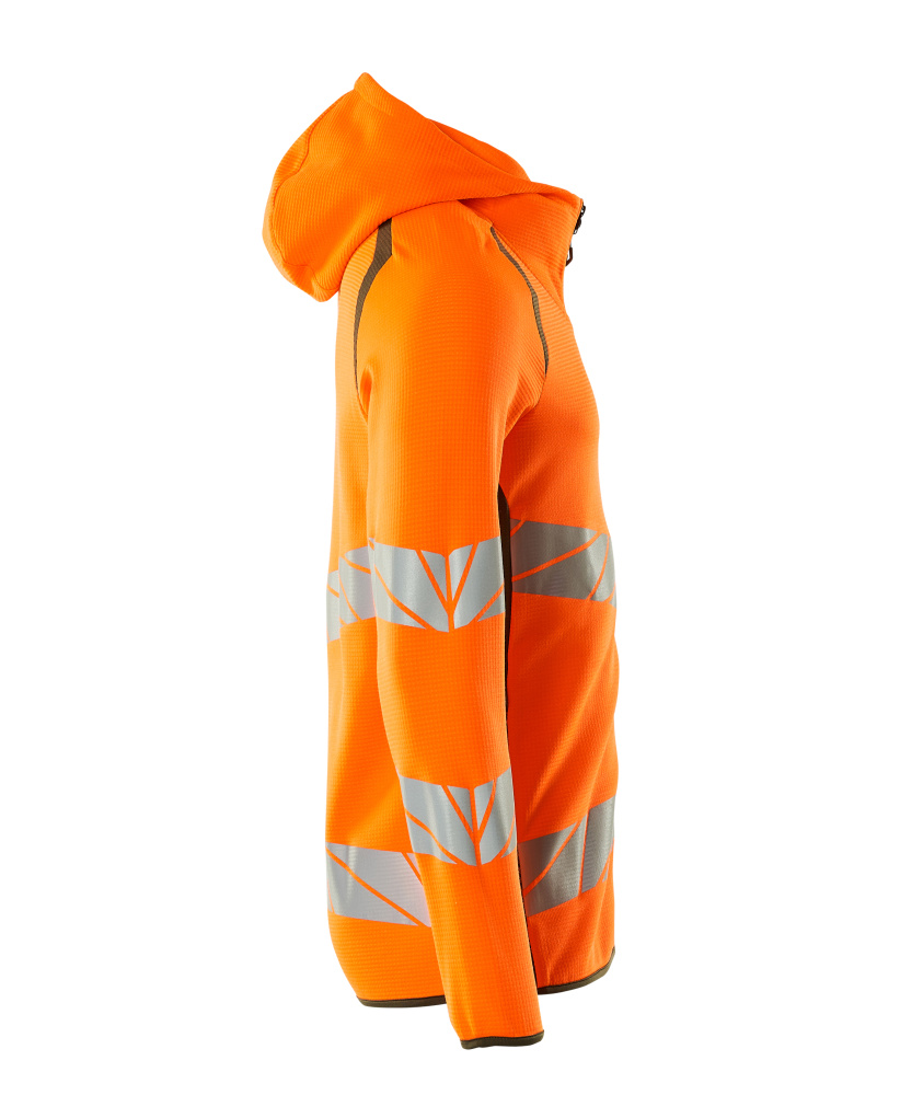 Kapuzenpullover mit Reißverschluss ACCELERATE SAFE Hi-vis Orange/Moosgrün XS