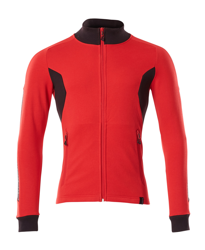 Sweatshirt mit Reißverschluss ACCELERATE Verkehrsrot/Schwarz 3XLONE