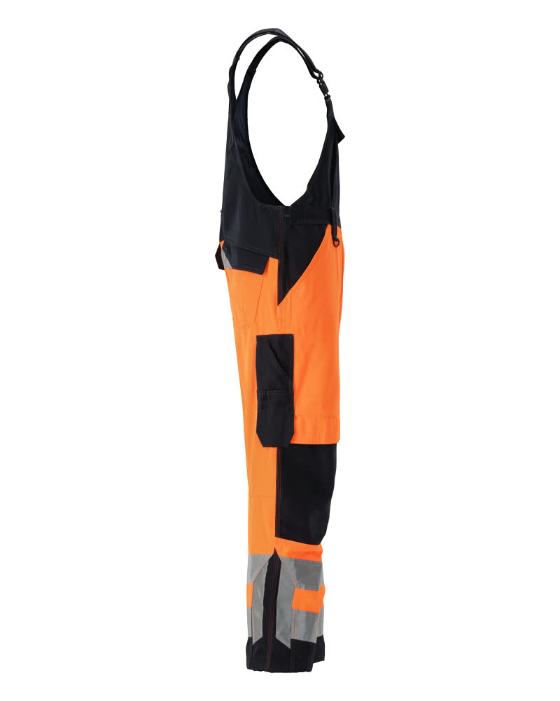 Latzhose mit Knietaschen SAFE SUPREME Hi-vis Orange/Schwarzblau 82C52