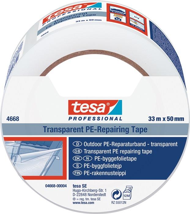 Folienreparaturband tesaband® 4668 transparent Länge 33 m Breite 50 mm Rolle TESA