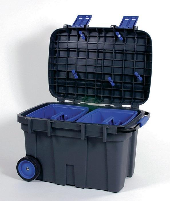 Werkzeugkiste Toolchest 75 B.675xT.472xH.416mm m.2Räder u.a.Ziehgriff a.PP Vol. 75l m.2 Werkzeugträgern RAACO