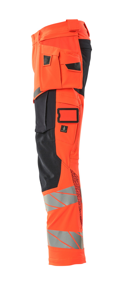 Hose mit Hängetaschen ACCELERATE SAFE Hi-vis Rot/Schwarzblau 76C48