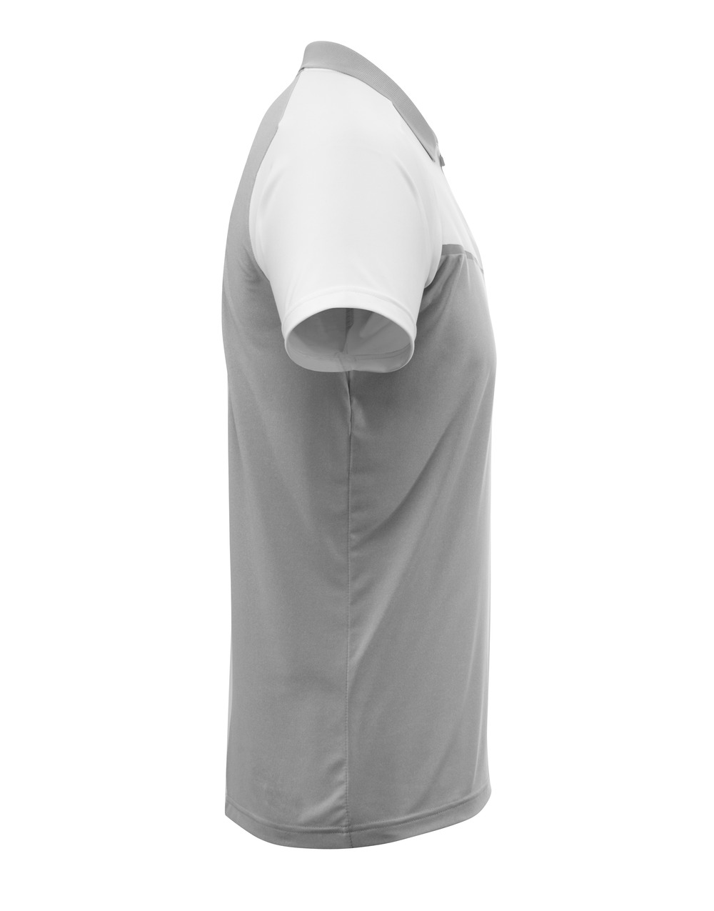 Polo-Shirt mit Brusttasche ADVANCED Grau-meliert/Weiss 2XL