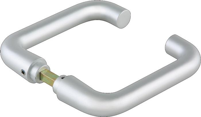 Glastürdrückerpaar Rundform für Drückerführung Vierkant 8 mm niro eloxiert niro eloxiert