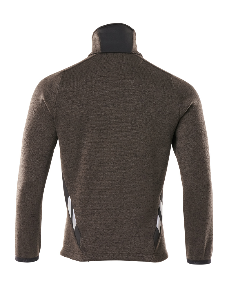 Strickpullover mit Reißverschluss ACCELERATE Dunkelanthrazit/Schwarz L