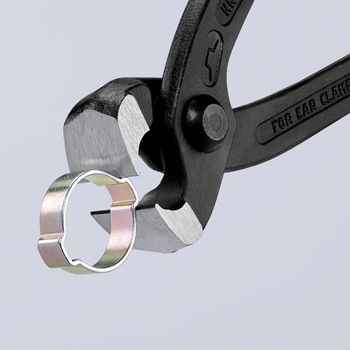 Ohrklemmenzange Gesamt-L.220mm Kopf schwarz atram.Kunststoff-Überzug KNIPEX