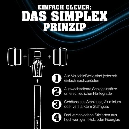 Spalthammer SIMPLEX 4100g Stiel-L.850mm Hickorystiel HALDER
