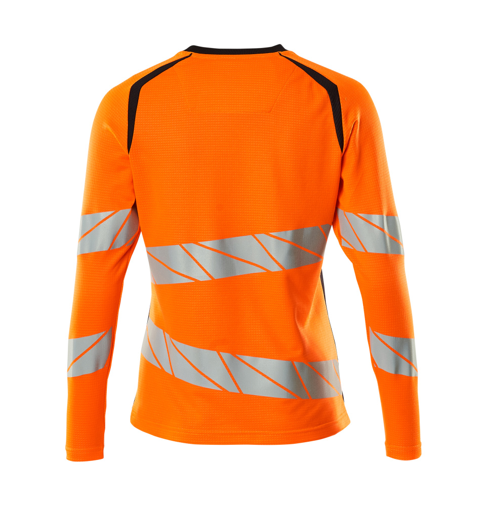 Damen-Passform Langarmshirt ACCELERATE SAFE Hi-vis Orange/Schwarzblau 3XLONE
