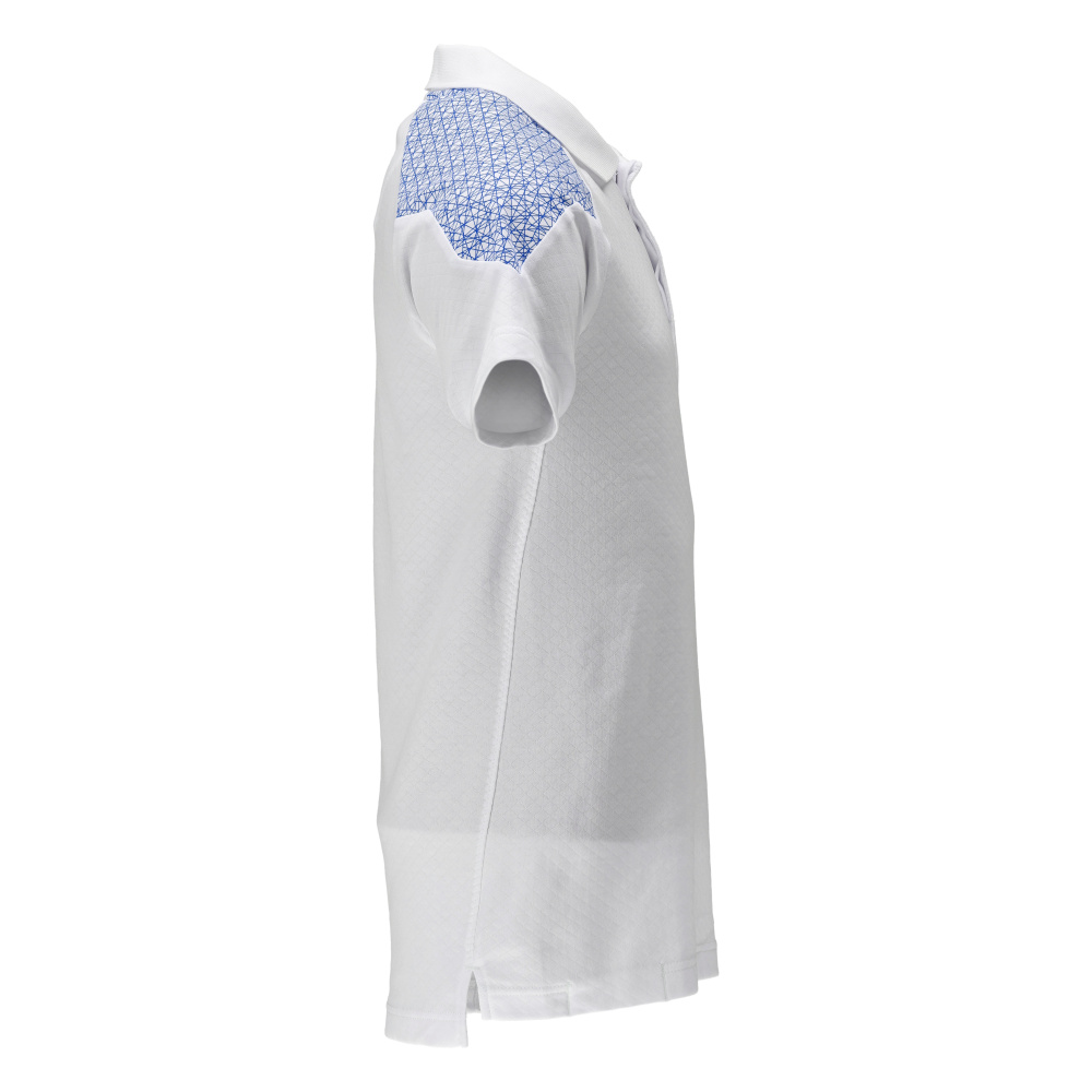 Polo-Shirt FOOD & CARE Weiß/Azurblau 6XL