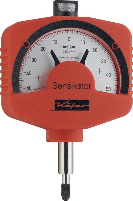 Feinzeiger Sensikator 0,1 mm Ablesung 0,001 mm mit Stoßschutz mit Prüfprotokoll KÄFER