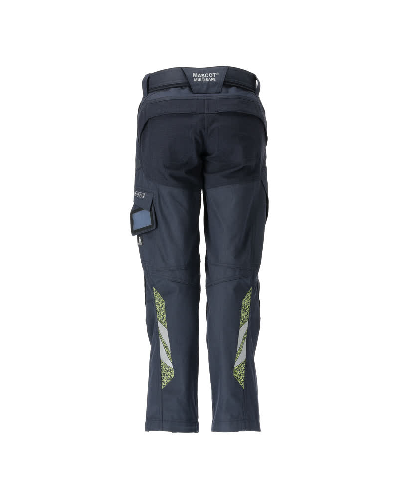 Damen-Passform DIAMOND Hose mit Knietaschen ACCELERATE MULTISAFE Schwarzblau/Hi-vis Gelb 70C46