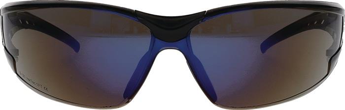 Schutzbrille Racer 2.0 EN 166, EN 172 Bügel schwarz/blau, Scheibe verspiegelt Polycarbonat PRO FIT