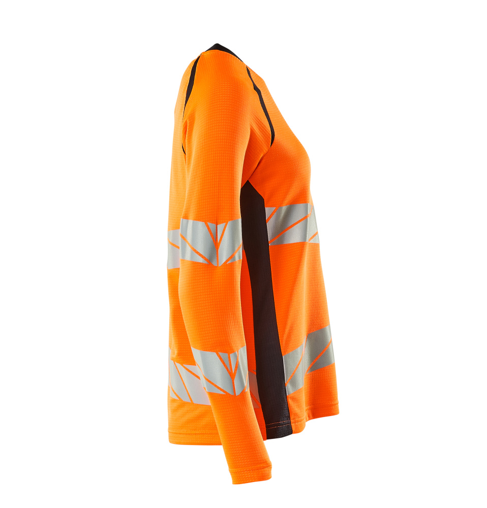 Damen-Passform Langarmshirt ACCELERATE SAFE Hi-vis Orange/Schwarzblau 3XLONE