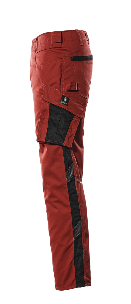Hose mit Schenkeltaschen UNIQUE Rot/Schwarz 82C50