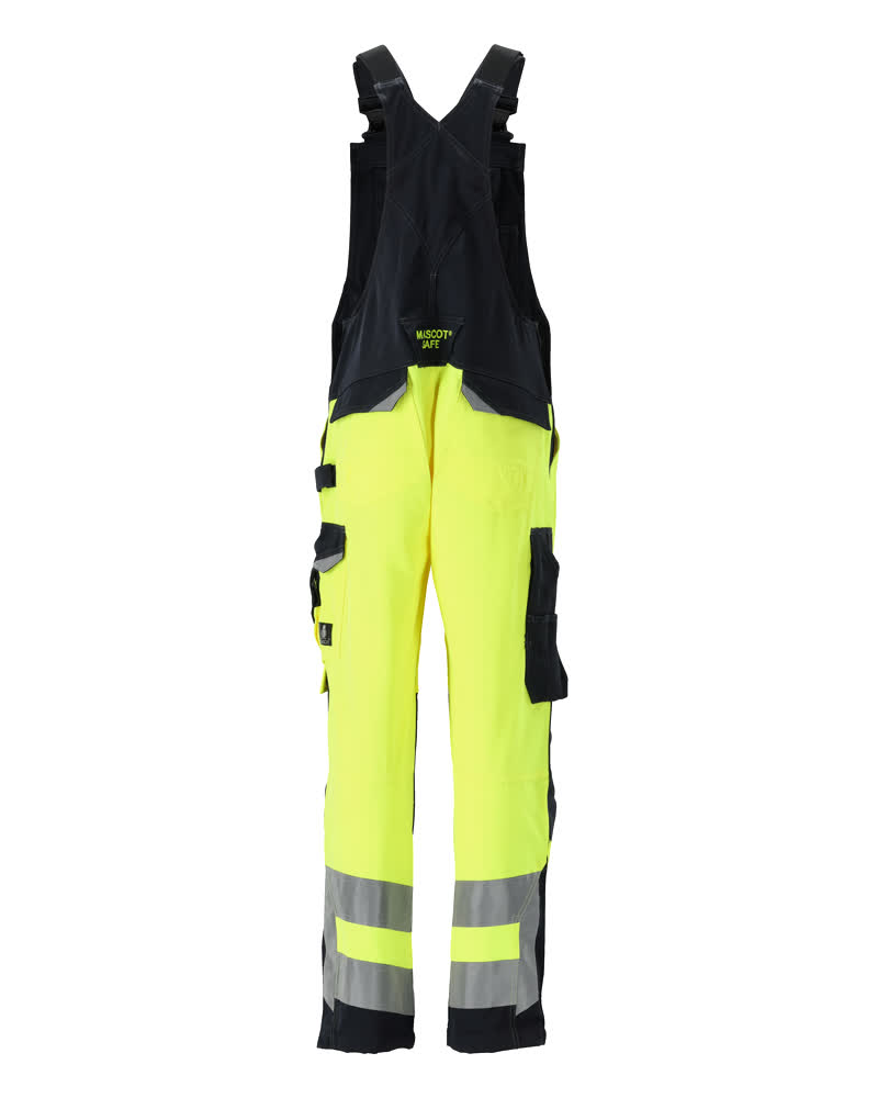 Latzhose mit Knietaschen SAFE SUPREME Hi-vis Gelb/Schwarzblau 82C52