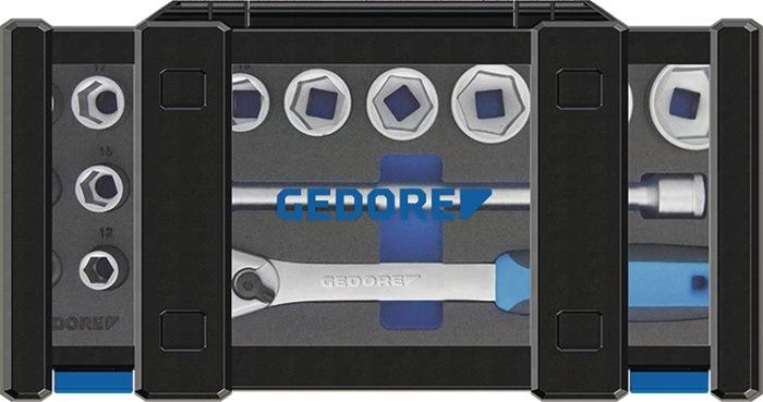 Steckschlüsselsatz 19 DMU-20 15-teilig 1/2 ″ Schlüsselweiten 10-32 mm Anzahl Zähne 60 6-Kant GEDORE