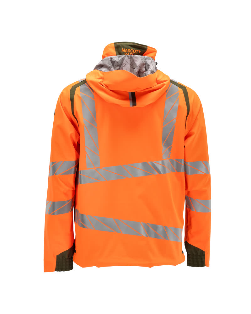 Hardshelljacke ACCELERATE SAFE Hi-vis Orange/Moosgrün S
