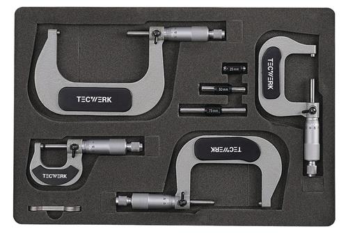 Bügelmessschraubensatz DIN 863/1 0-100mm TECWERK