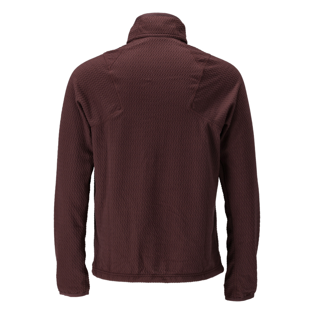 Microfleece Pullover mit kurzem Reißverschluss CUSTOMIZED Bordeaux XS