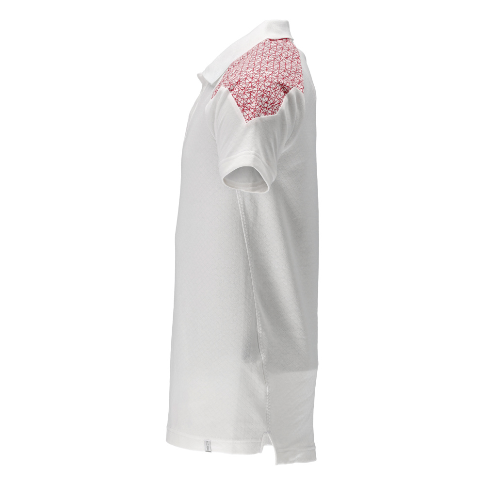 Polo-Shirt FOOD & CARE Weiß/Verkehrsrot 6XL