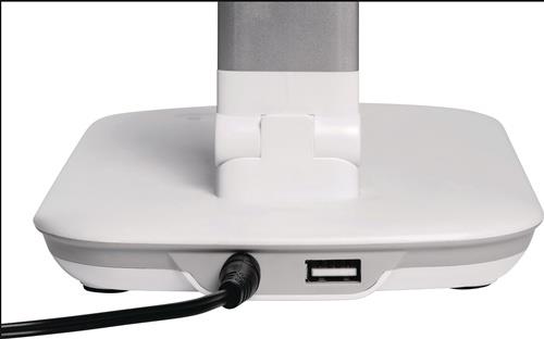 Schreibtischleuchte Alu./Ku.weiß H.425mm m.Standfuß LED MAUL