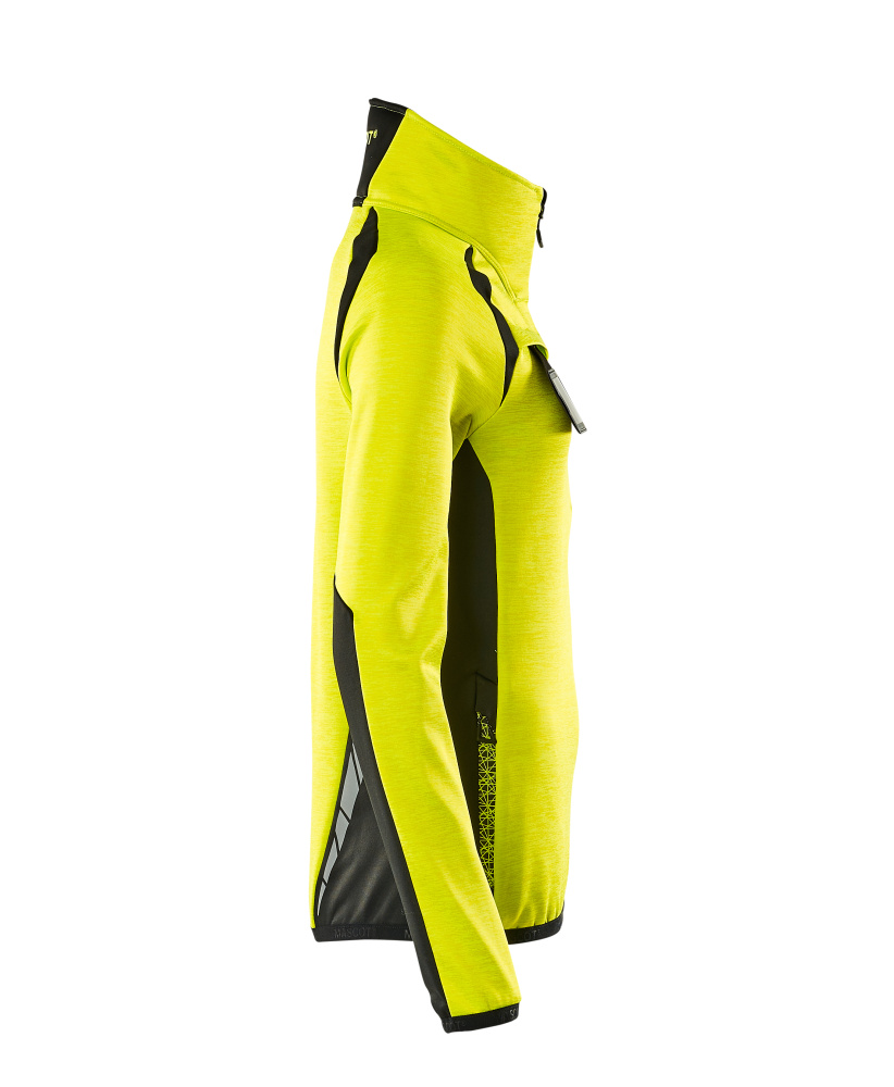 Damen-Passform Fleecejacke mit kurzem Reißverschluss ACCELERATE SAFE Hi-vis Gelb/Schwarz L