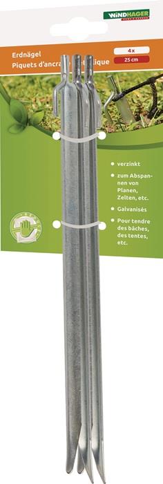 Erdnagel Metall, verzinkt Länge 25 cm WINDHAGER