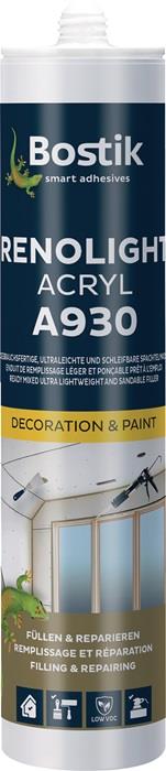 Füllspachtel RENOLIGHT ACRYL A930 weiß B2 nach DIN 4102 300 ml BOSTIK