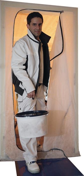 Staubschutztür DUO 1 Tuch / 1 Rolle Klebeband Tuch 2,2 x 1,1 m/Band 7 m x 36,6 mm geeignet für S-Form, mit Klebeband KIRCHNER