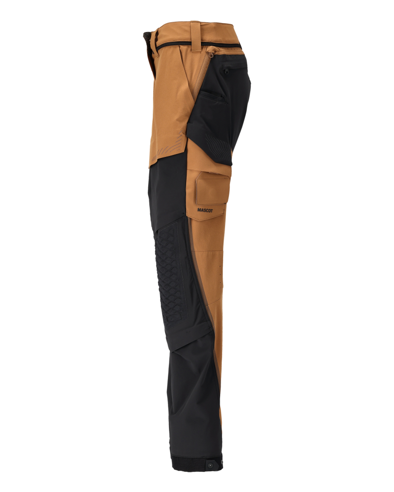 Damen-Passform DIAMOND Hose mit Knietaschen CUSTOMIZED Nussbraun/Schwarz 82C50
