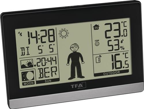 Funkwetterstation Weather Boy H97xB145xT39mm schwarz/silber Ku.f.in.u.auß.
