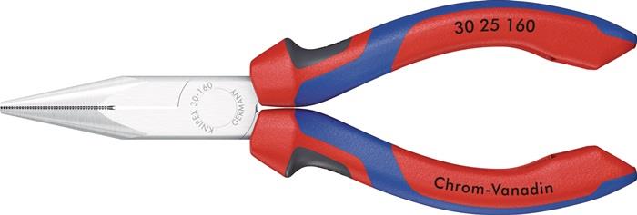 Langbeckzange Kopf verchromt lang, flach rund Comfort-Griff 160 mm