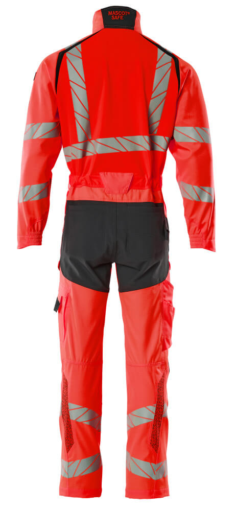 Overall mit Knietaschen ACCELERATE SAFE Hi-vis Rot/Schwarzblau 4XL