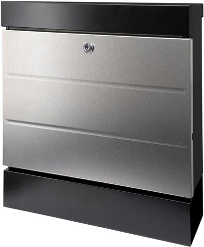 Briefkastenset NewYork 6850 B+S H.405mm B.364mm T.110mm schwarz/Edelstahl VA