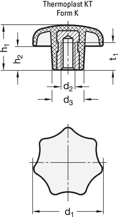 Sterngriff DIN 6336 12 mm