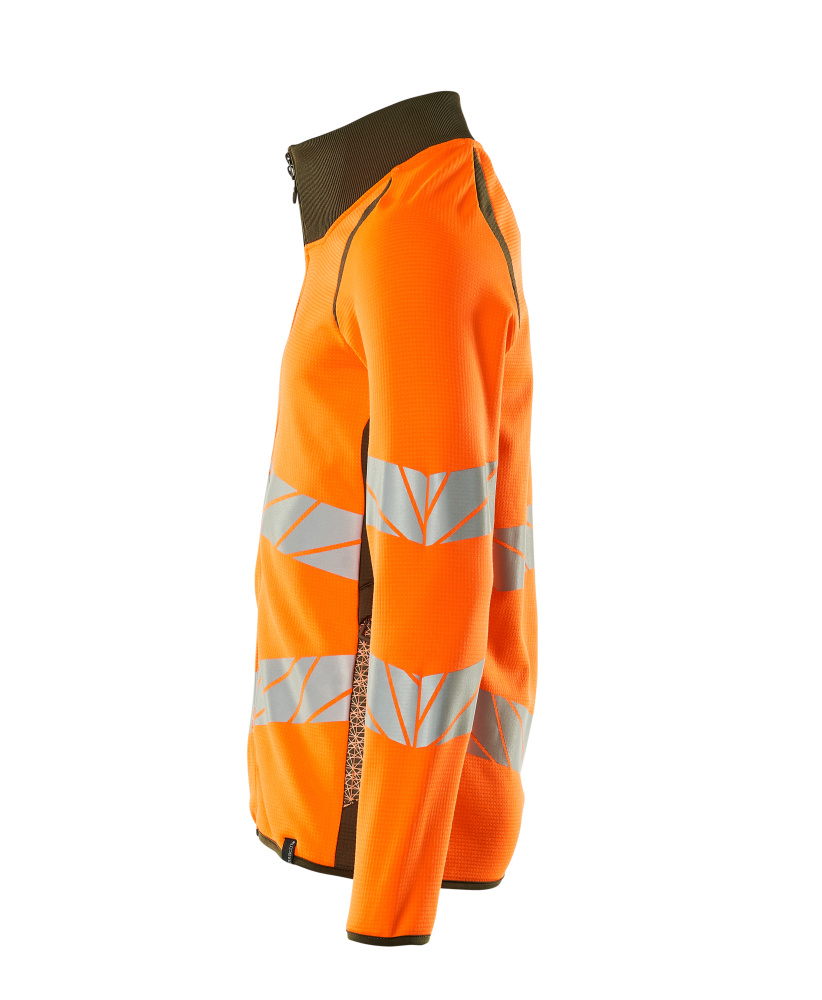 Sweatshirt mit Reißverschluss ACCELERATE SAFE Hi-vis Orange/Moosgrün 4XL