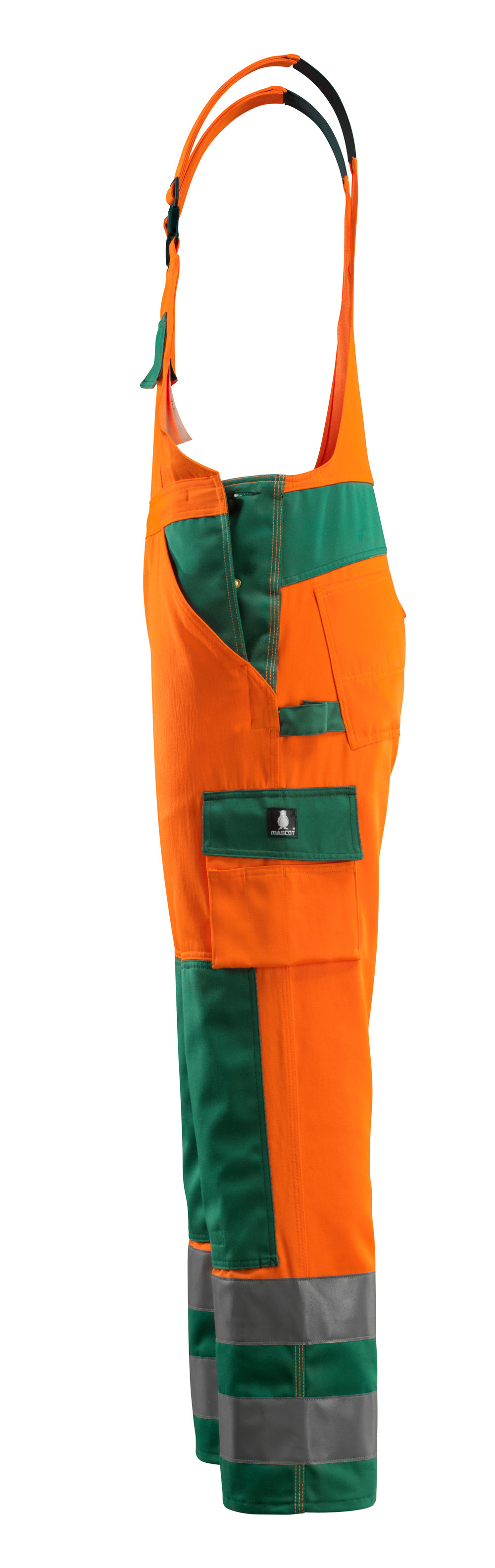 Latzhose mit Knietaschen SAFE COMPETE Hi-vis Orange/Grün 82C50