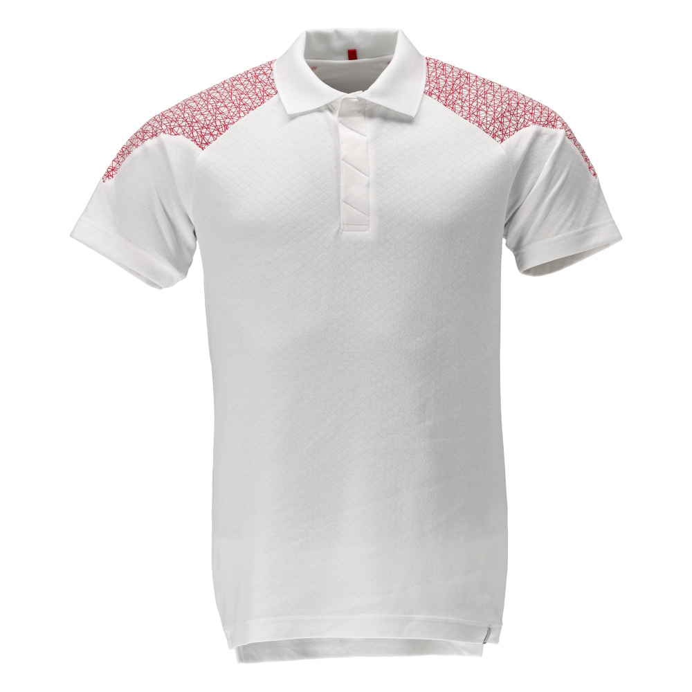 Polo-Shirt FOOD & CARE Weiß/Verkehrsrot 6XL